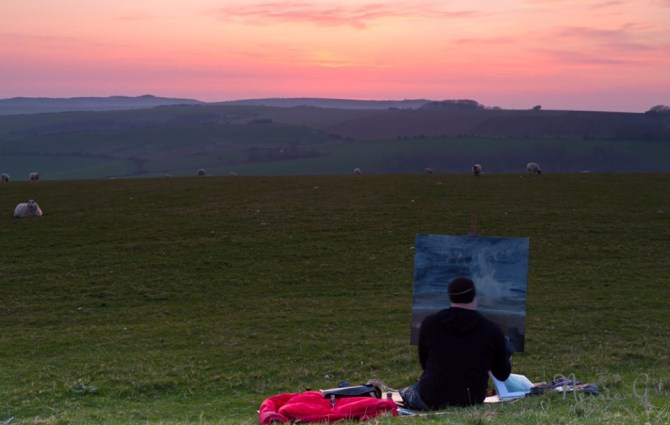 Photograph of me painting Sahara 1