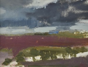 'New Forest Summer Storm', oil on treated paper, 28cm x 40cm, £900, ash and birch framed