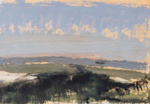 Mill Hill last light, oil on archival paper, 25cm x 35cm, £975, Framed, Royal Institute of Oil Painters 2024