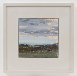 Heathland Panorama, 2024, oil on birch panel, 32cm x 32cm, framed 57cm x 57cm (22in x 22in), £1200