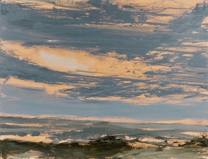 Moving skies over luminous Hillside 
100cm x 130cm (105cm x 135cm framed 41in x 53in), £5900