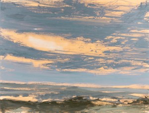 Moving skies over hillside panorama, 104cm x 134cm, oil on canvas, £4900