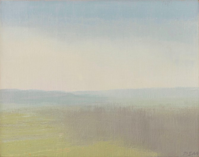 Spring Panorama II, 20cm x 27cm, 44cm x 49cm framed, oil on panel, £975