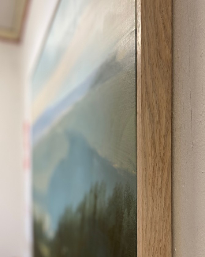 Still Sky over panorama in frame close-up, 101cm x 134cm, oil on canvas, £3900